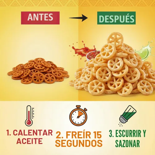 Vista 3 de Duritos (Duros) Pinwheels Snacks de trigo 1 libra - Pasta de trigo en forma de rueda mexicana - Chicharrones de harina - por Turinos