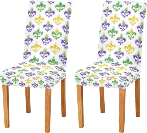 Vista 16 de Kcldeci Juego de 4 fundas de elastano para sillas de comedor navideñas, fundas elásticas para sillas de jengibre navideñas, fundas de asiento