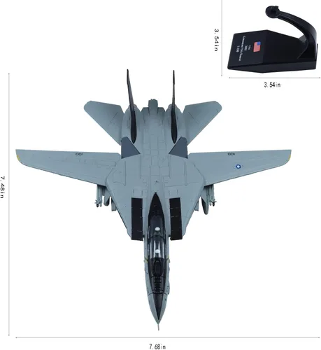 Vista 5 de 1/100 F-14 Tomcat Skeleton Fighter Modelo de avión militar fundido a troquel modelo de avión militar