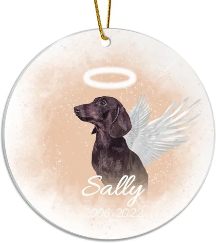 Vista 6 de Personalized Acrylic Pet Memorial Ornament, Acrylic, English Setter Hanging Keepsake, Dog Remembrance Ornament, Dog Gifts, Dog Angel Wings Ornament