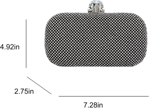 Vista 2 de Fawziya - Bolsas de embrague para mujer, diseño de diamante grande
