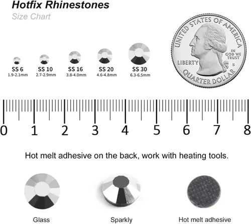 Vista 20 de 6000 PIEZAS Diamantes de Imitación Hotfix a Granel, Diamantes Naranja para Manualidades y Ropa, Diamantes de Imitación para Decoración DIY, SS10
