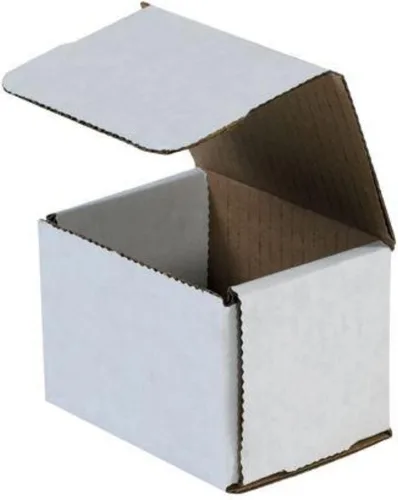 Vista 19 de Secure Seal Cajas de envío – Sobres de cartón corrugado plegable blanco de 4 x 3 x 2 pulgadas – Embalaje de cartón corrugado plegable blanco