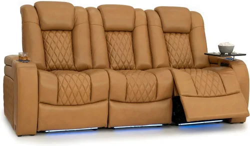 Vista 59 de Seatcraft Asiento de cine en casa Diamante Marrón Reclinable Individual