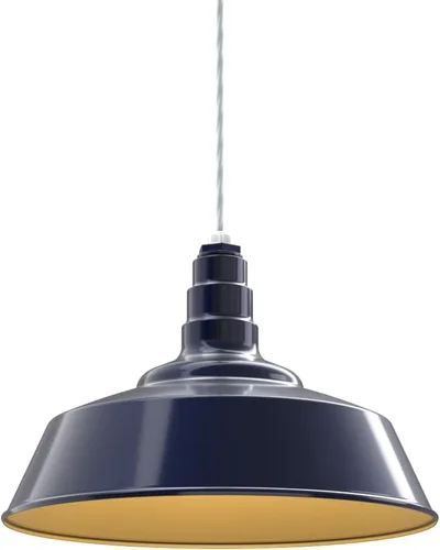Vista 55 de Steel Lighting Co. Manhattan Warehouse Light Colgante montado en el techo Cúpula de 20 pulgadas vástago de 12 pulgadas Luz de granero