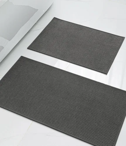 Vista 29 de YIHOUSE Juego de 2 tapetes de baño ultrafinos de secado rápido, tapete de baño absorbente para baño, antideslizante, lavable a máquina (beige)