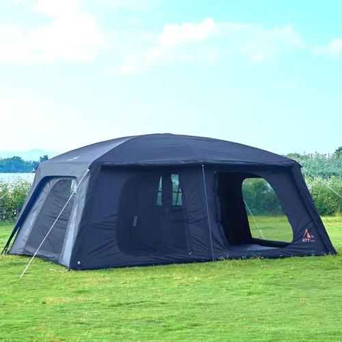 Vista 6 de KTT Extra Large Tent 12-14 Person,Family Cabin Tents,2 Rooms,Straight Wall,2 Doors 4 Windows with Mesh,Waterproof,Double Layer,Big Tent for