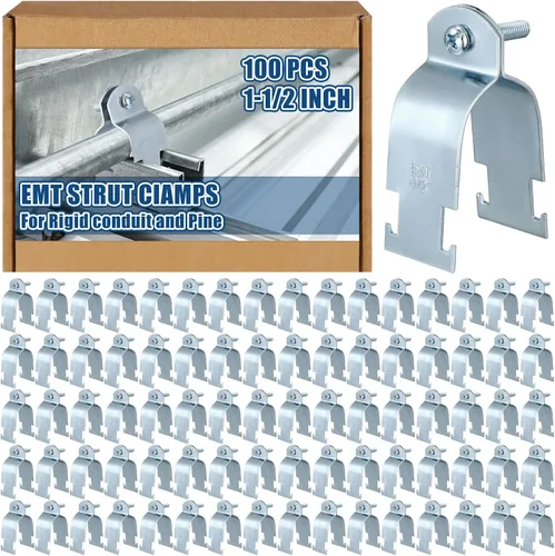 Vista 20 de Landhoow Emt Pipe - Abrazaderas universales de puntal para canal, accesorio de conducto electro galvanizado con perno y tuerca, herramienta