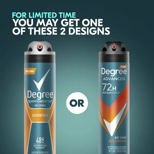 Vista 3 de Degree Men Desodorante Antitranspirante Avanzado en Aerosol Seco Adventure Protección de 72 Horas contra el Sudor y el Olor para Hombres
