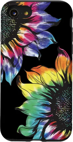 Vista 18 de Tie Dye Sunflower Phone Case Fun Colorful Retro Hippie Gift Case for iPhone 17