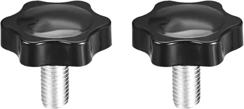 Vista 15 de uxcell Pomo de tornillo de sujeción, 1.890 in de diámetro con forma hexagonal de ciruela, perilla de estrella M8 x 0.787 in, rosca macho, 2