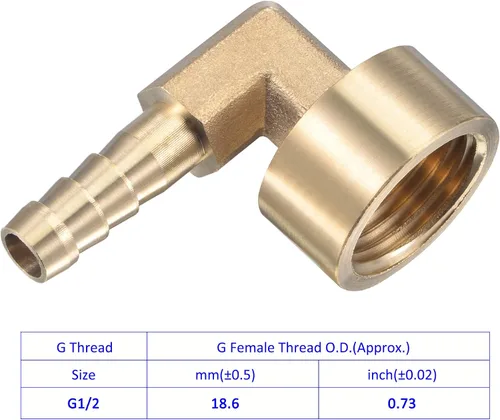 Vista 5 de M METERXITY Accesorios de latón para manguera, codo de 90 grados, conector de tubo de latón de 0.315 in con abrazaderas de manguera aplicable al