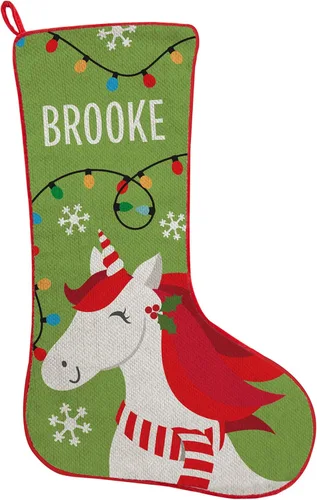 Vista 9 de Let's Make Memories Calcetín de Navidad Personalizado - Personalizado con Tu Nombre - Colores Tradicionales de Fiestas - Calcetines para la Familia