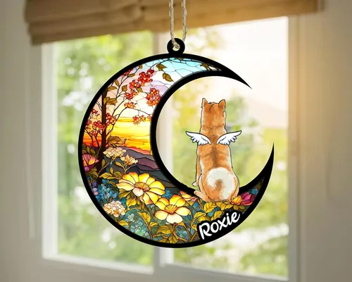 Vista 762 de LOVELYPOD Adorno de Navidad personalizado para perro Basset Hound (marrón) Basset Hound (marrón) adorno para atrapasoles de perro, razas de perros