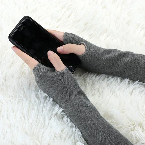 Vista 34 de Allegra K Calentadores de brazo sin dedos unisex de moda clásica