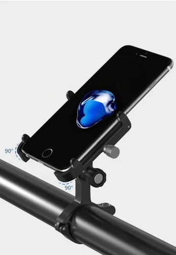 Vista 4 de GUB PLUS11 Soporte de teléfono para bicicleta y motocicleta, soporte de teléfono de aleación de aluminio con rotación de 360° ajustable para iPhone