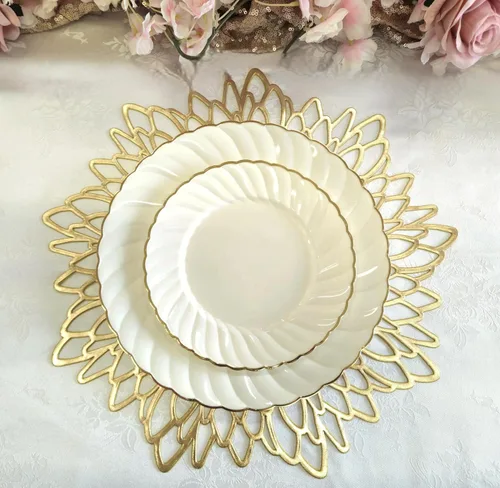 Vista 4 de Occasions - Manteles individuales dorados metálicos, A1. Hoja de oro