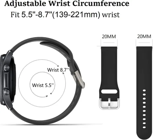 Vista 2 de E ECSEM Correas compatibles con iTech Fusion 2/iTech Fusion 2R, correas de repuesto clásicas de silicona suave, ligera, transpirable, ajuste rápido