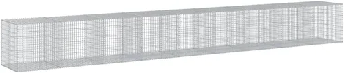 Vista 110 de vidaXL Cesta de gavión con tapa, 39.4 x 19.7 x 39.4 pulgadas, hierro galvanizado rectangular, resistente a la intemperie, montaje sin herramientas