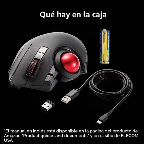 Vista 9 de ELECOM Ratón Trackball Inalámbrico, Ratón Ergonómico, Conexión para 3 Dispositivos, Con Cable (USB), Bluetooth, Ratón Track Ball, Control