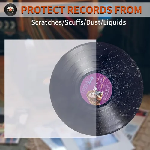 Vista 4 de Fundas interiores para discos de vinilo, 30 fundas interiores de vinilo LP antiestáticas de 12 pulgadas, fundas protectoras de vinilo de plástico