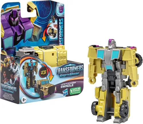 Vista 4 de Transformers Toys EarthSpark - Figura de acción de 1 paso, cambiador de giro de 4 pulgadas, juguetes robot para edades de 6 años en adelante