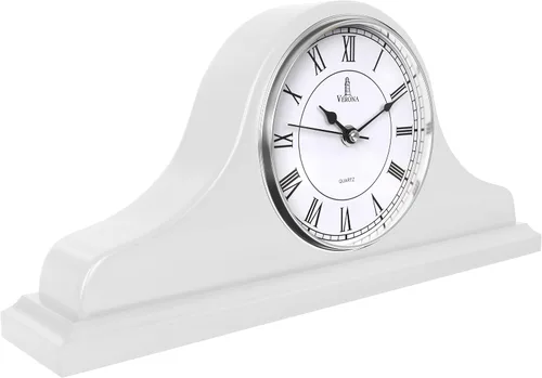 Vista 14 de Reloj de Repisa a Batería - Reloj de Repisa de Madera - 15x7.5 pulgadas - Silencioso, Hecho de Madera Real y Fácil de Leer - para Decoración de Sala