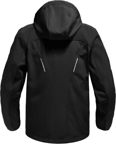Vista 2 de Rdruko Chaqueta Softshell para hombre, con cremallera completa, impermeable, senderismo, escalada, con capucha