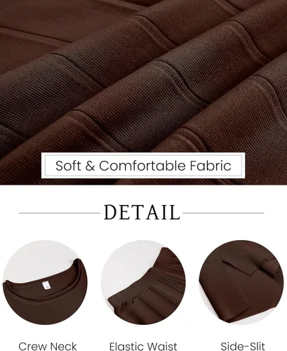 Vista 6 de Zaxqunty Conjuntos de 2 piezas para mujer, conjuntos de suéter, chaleco de punto, pantalones de cintura elástica