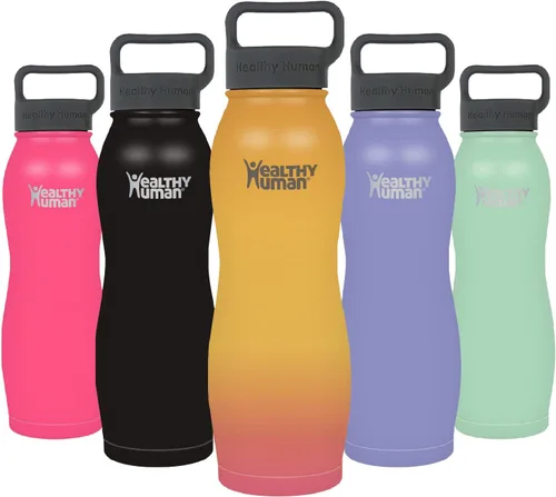 Vista 16 de Healthy Human Botella de Agua de Acero Inoxidable Termo de Agua con Doble Pared y Aislamiento al Vacío para Adultos Botellas de Viaje Ecológicas