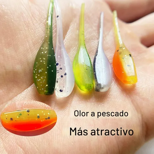Vista 5 de 50 piezas de conjunto de señuelos para crappie - 2 pulgadas de cebo, cabezas de jig y anzuelos para pesca versátil