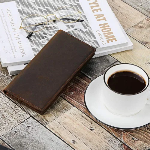 Vista 2 de Kattee cartera plegadiza clásica de cuero para hombre