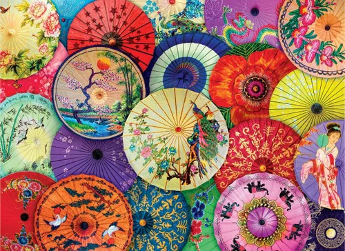 Vista 2 de Paraguas de papel de aceite asiático 1000pc Puzzle