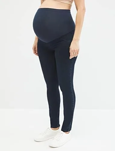 Vista 3 de Motherhood Maternity Women's Super Stretch Secret Fit Over The Belly Skinny Jeans Indigo Blue