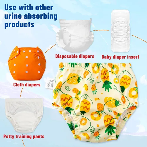 Vista 4 de Max Shape Ropa interior de goma impermeable para niños pequeños, ropa interior de entrenamiento de plástico para niños pequeños, cubierta de goma