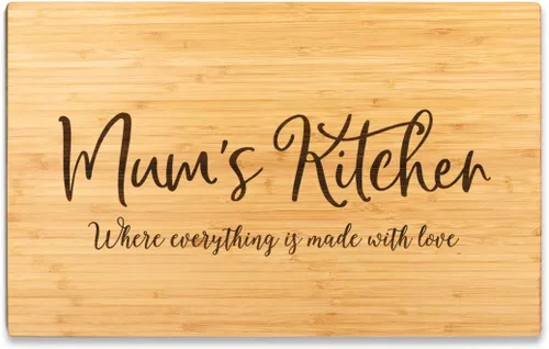Vista 20 de Andaz Press Tabla de cortar grande de madera de bambú, 17.75 x 11 pulgadas, Aunt's Kitchen Where Everything is Made With Love, 1 paquete, tabla