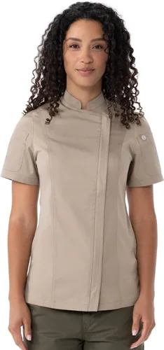 Vista 16 de Chef Works Springfield - Abrigo de chef para mujer Negro