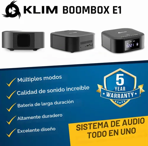 Vista 2 de E1 Portable CD Player Boombox, Built-in Subwoofer, Extra Bass Negro plateado