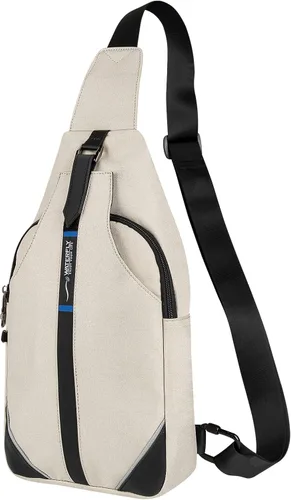 Vista 10 de WATERFLY - Mochila media bandolera con correa antirrobo para viajes, bolsa de pecho, de hombro