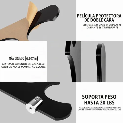 Vista 3 de TOPNEW Soporte de Pared para Sable de Luz, Soporte y Exhibidor de Sable de Luz Acrílico Adecuado para Espadas, Sable de Luz, Regalo para Negro