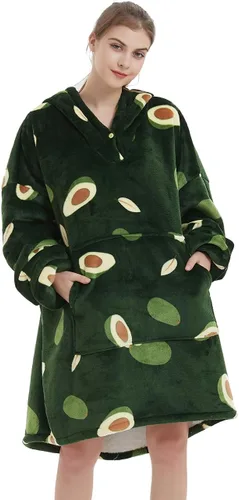 Vista 3 de NAFLEAP Manta con capucha para mujer, manta vestible para adultos, de gran tamaño, forro polar, sherpa, sudadera de Navidad, regalo para mujeres