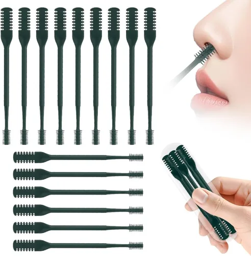 Vista 14 de Cortador de pelo nasal 2 en 1, recortador manual de doble cara con cepillo, cuchillo de nariz giratorio de 360° para hombres y mujeres, herramienta