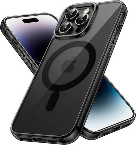 Vista 8 de JETech - Carcasa magnética para iPhone 14, color negro Compatible con MagSafe, funda protectora a prueba de golpes, resistente a los arañazos