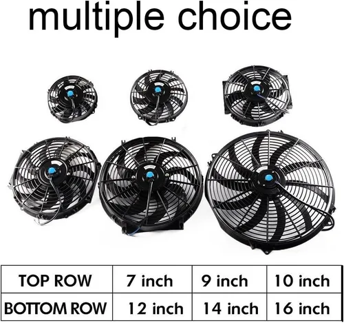Vista 5 de Kit de ventilador de refrigeración universal delgado de 10 pulgadas, ventilador de doble función de empuje y tracción de 12 V 80 W con accesorios