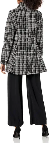 Vista 2 de LAUNDRY BY SHELLI SEGAL Chaqueta de tela a cuadros ajustada y acampanada para mujer