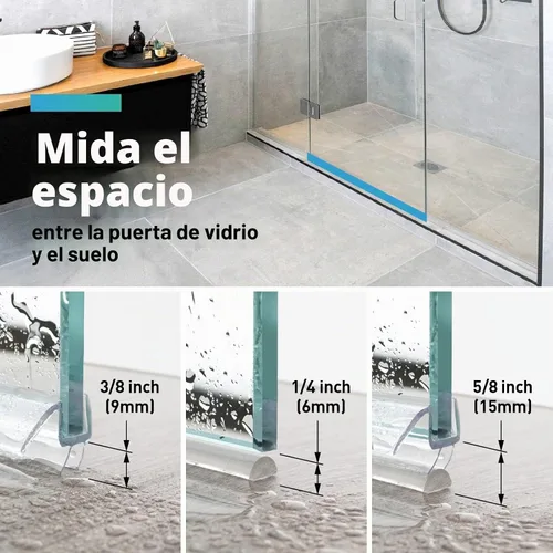 Vista 4 de Junta inferior para puerta de ducha, 2 piezas de 1/2 x 36 pulgadas