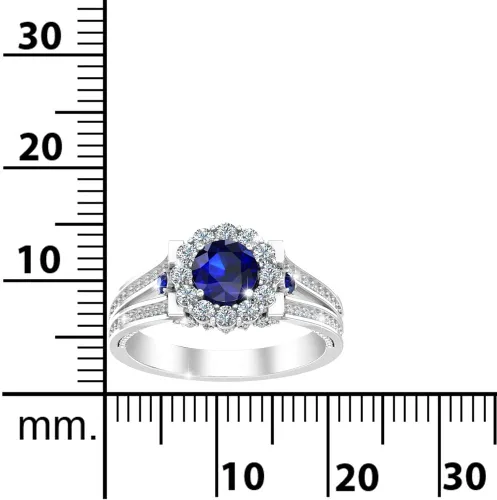 Vista 5 de Anillo de compromiso para mujer con piedras preciosas de platino