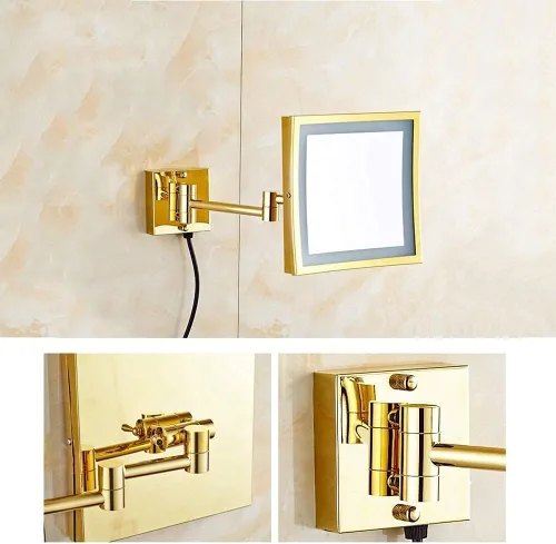 Vista 2 de Mirrors Makeup Mirror Wall Mounted Lighted Makeup Vanity Mirror Double Sides 1X/3X Magnifying Bathroom Makeup Mirror 8 Inch Bathroom with Light