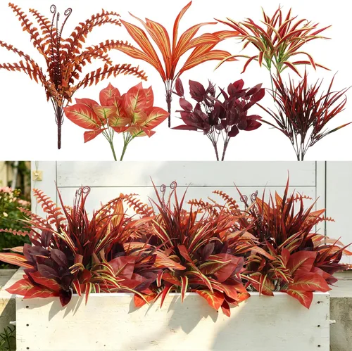 Vista 31 de RECUTMS Flores falsas negras otoño al aire libre vegetación decoración de Negro