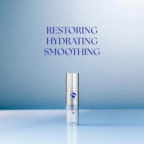 Vista 3 de iS CLINICAL Emulsión de humedad reparadora, hidratante facial antienvejecimiento con ácido hialurónico, repara y protege la piel